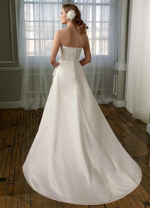 Strapless Satin A Line Wedding Dress Suitable For Any Wedding Free Shipping