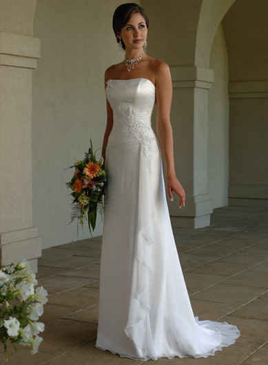 satin column wedding dress